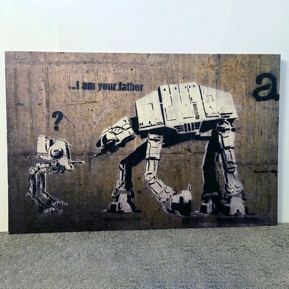 BANKSY - STAR WARS - AT-AT & AT-ST - I AM YOUR FATHER CANVAS WALL ART 26x40 - Picture 2 of 4